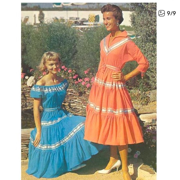 Vintage 1950s concho fashions Anthracite Patio / Fiesta top with Circle Skirt S - Picture 2 of 11